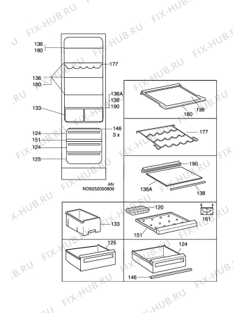 Взрыв-схема холодильника Electrolux ERB4006 - Схема узла C10 Interior